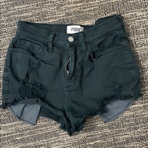 High waisted PINK jean shorts